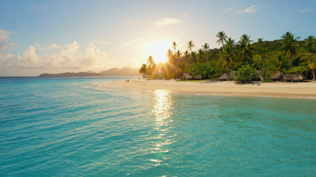 Jamaican Tropical Beach At Sunrise 